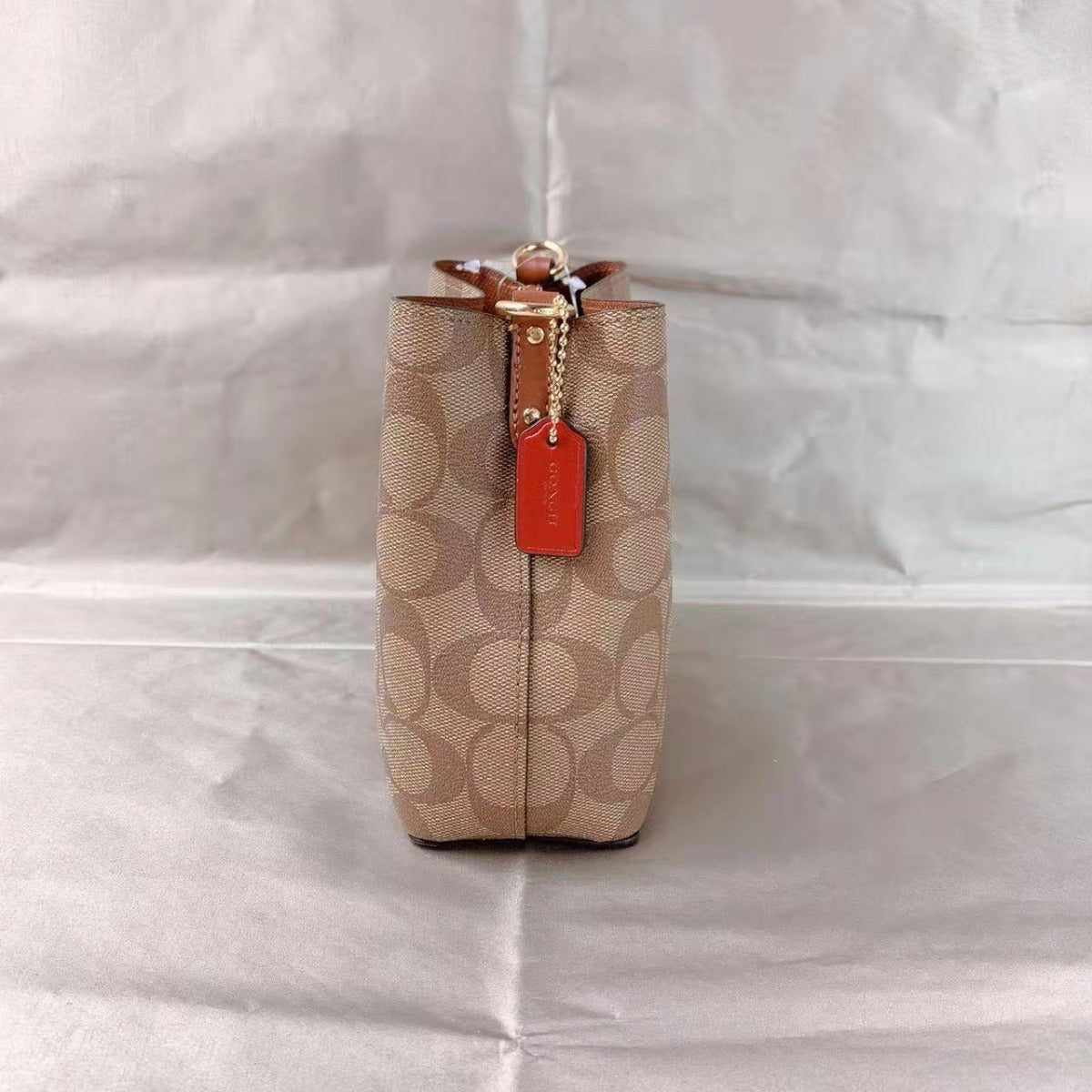 Coach C6835 Mini Town Bucket Bag In Signature Canvas In Khaki Multi Coach C6835 Mini Town Bucket Bag In Signature Canvas In Khaki Multi